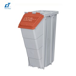 施達 4色分類回收箱 啡色蓋 (塑膠) 50L 